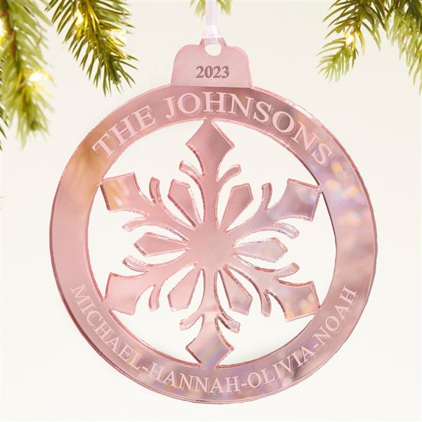 Pink Acrylic Snowflake Ornament