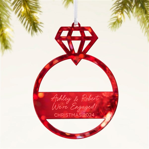 Engagement Ring Personalized Acrylic Ornament - 45713