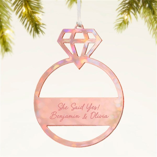 Engagement Ring Personalized Acrylic Ornament - 45713