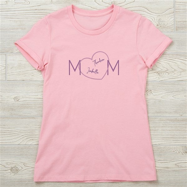 Mom Heart Personalized Ladies Shirts - 45875