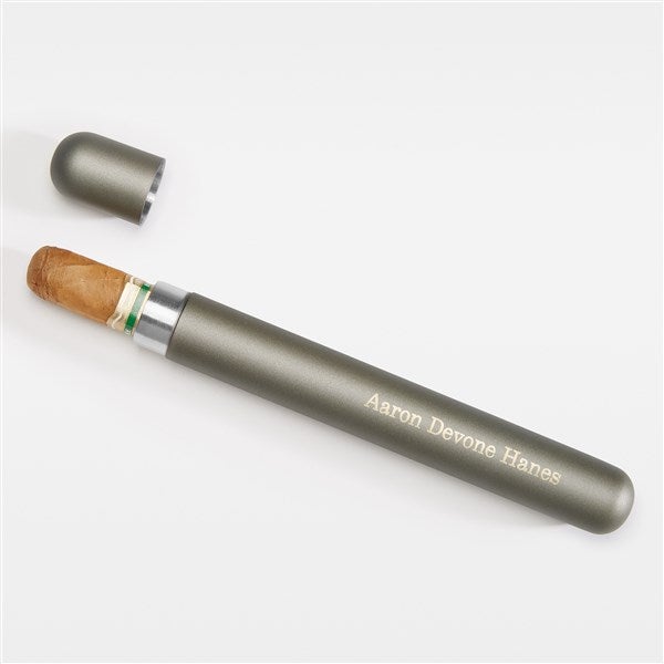 Engraved Gunmetal Cigar Tube - 46086