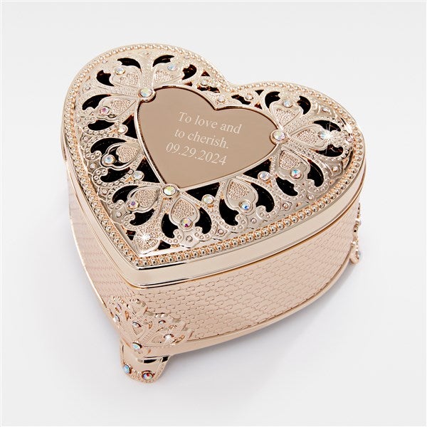 Engraved Gold Heart Anastasia Jewelry Box