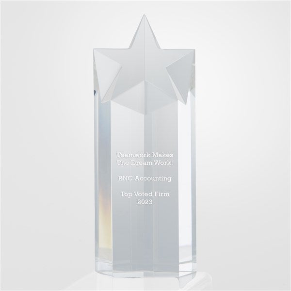 Recogniton Engraved Cut Crystal Star Award