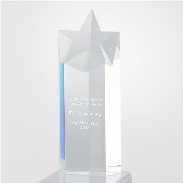 Recogniton Engraved Cut Crystal Star Award