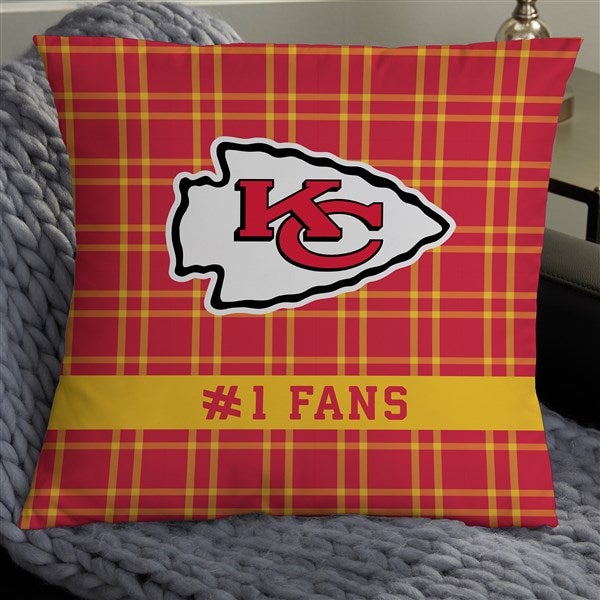 NFL Kansas City Chiefs Plaid Personalized Throw Pillow - 46335