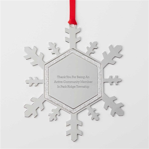 Personalized Logo Sparkling Snowflake Metal Ornament - 46359