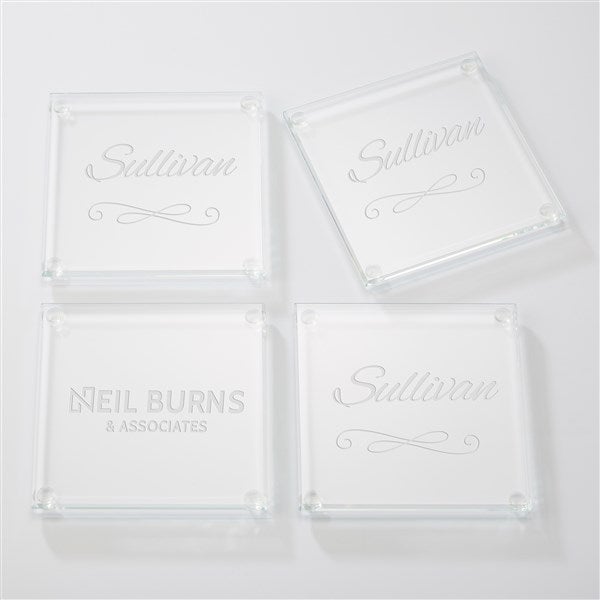 Personalized Logo Glass Coaster Set With Case - 46417