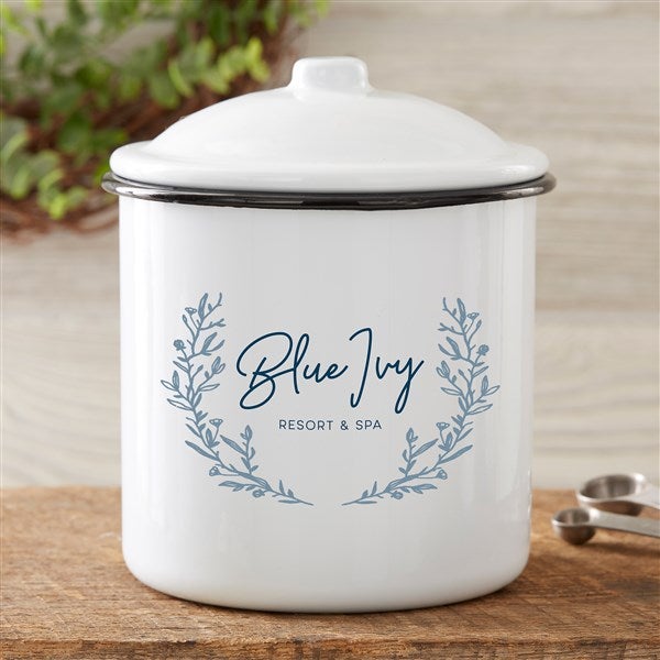 Personalized Logo Enamel Canister- Medium - 46537