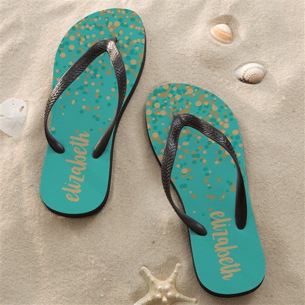 Sparkling Name Personalized Adult Flip Flops