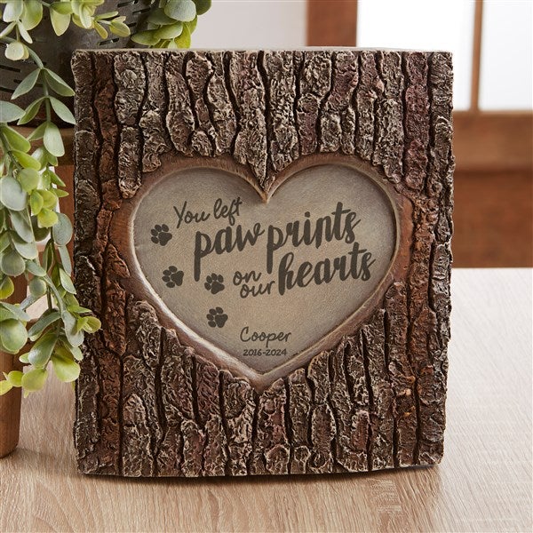 Pawprints On My Heart Personalized Resin Tree Trunk Sculpture - 46734