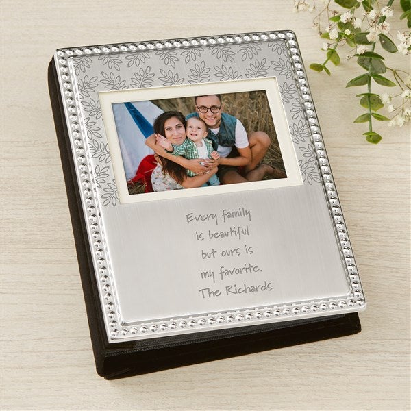 Write Your Own Engraved Silver Beaded Mini Photo Album  - 46832