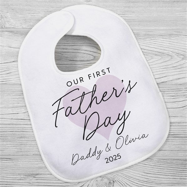 Our First Father's Day Personalized Baby Bibs  - 46838