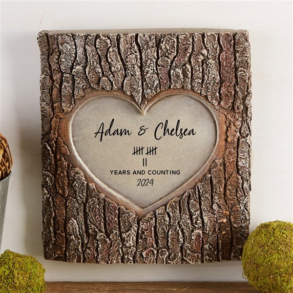 Anniversary Tally Engraved Resin Tree Trunk Plaque - 46973