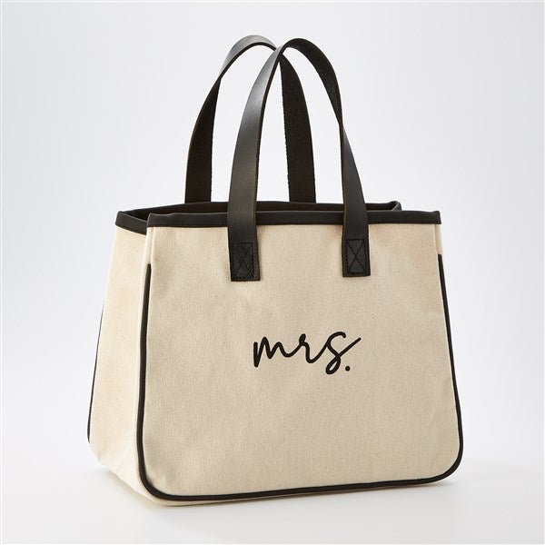 Mrs Canvas and Leather Mini Tote Bag