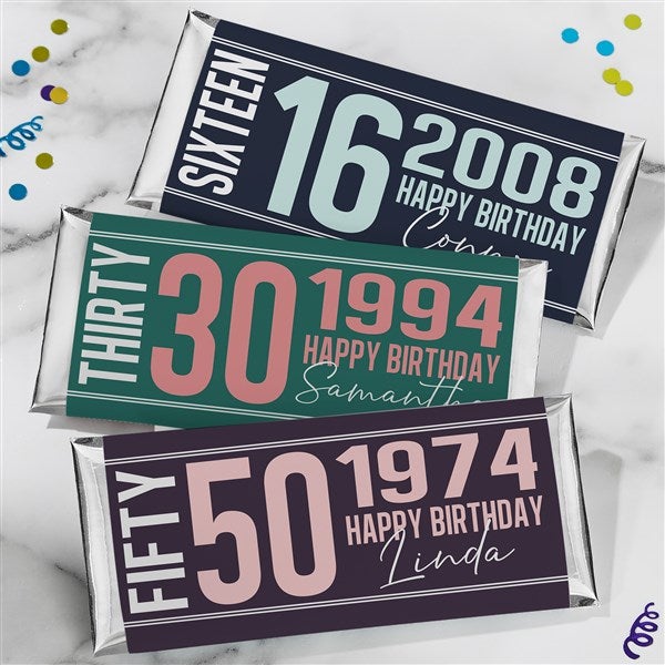 Timeless Birthday Personalized Candy Bar Wrappers - 47224