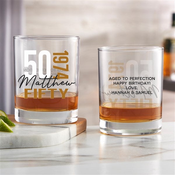 Timeless Birthday Personalized Whiskey Glass - 47227