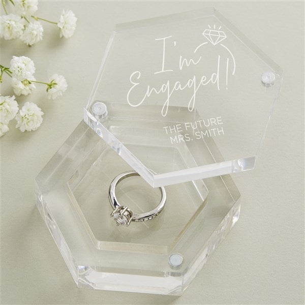 I&#39;m Engaged Personalized Acrylic Ring Box - 47241