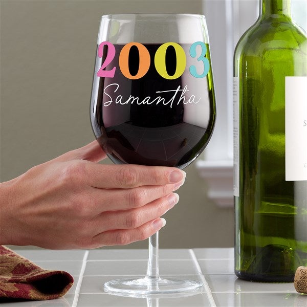 Birthday Year Personalized Oversized Wine Glass - 47254