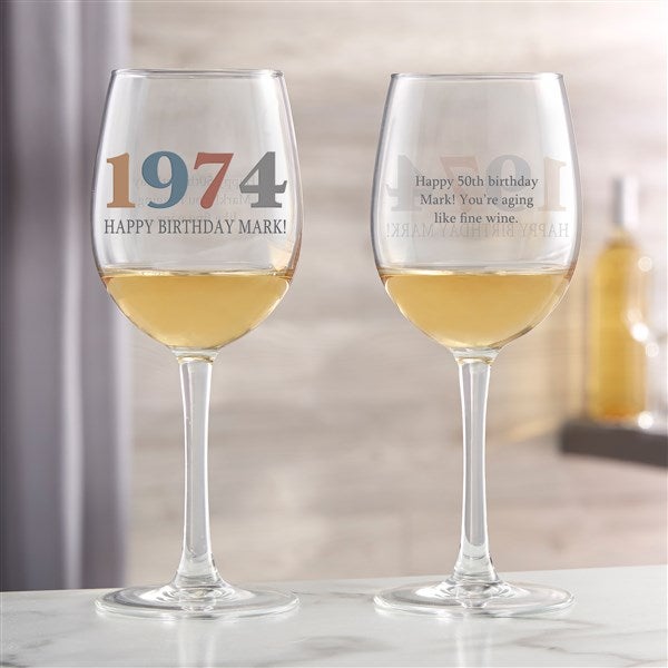 Birthday Year Personalized Wine Glass Collection - 47261