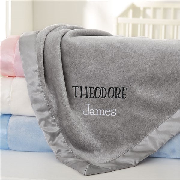 Lovely Names Embroidered Satin Trim Baby Blanket - 47296