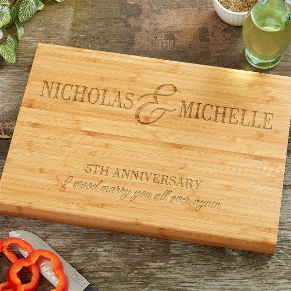 Eternal Love Personalized Bamboo Anniversary Cutting Boards  - 47320