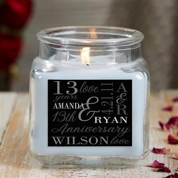 Eternal Love Personalized Anniversary Glass Candle Jar  - 47333