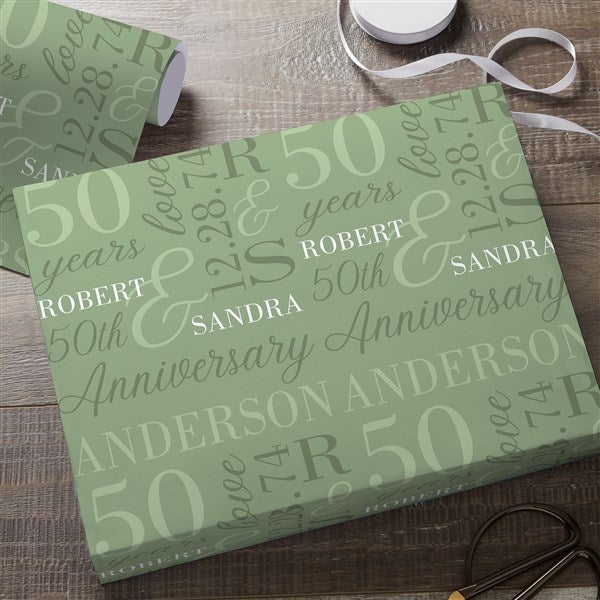 Eternal Love Personalized Anniversary Wrapping Paper - 47336