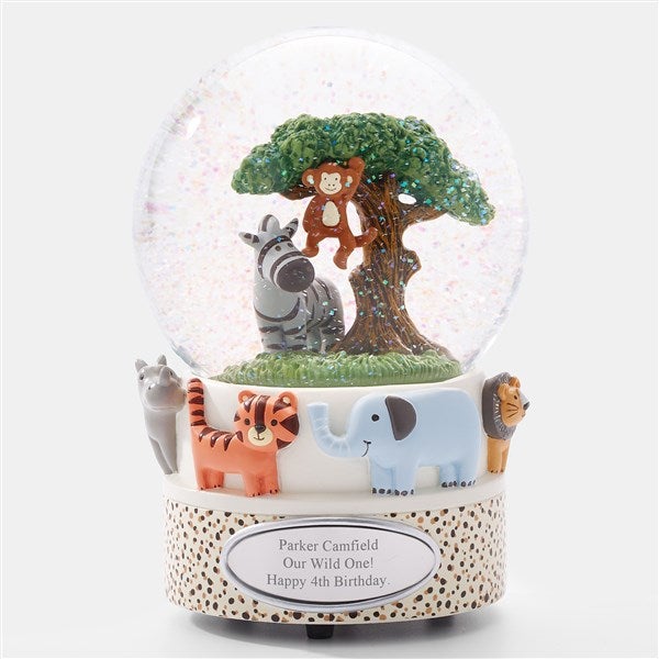 Engraved Safari Animals Snow Globe