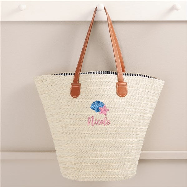 Beach Fun Personalized Straw Beach Bag - 47692