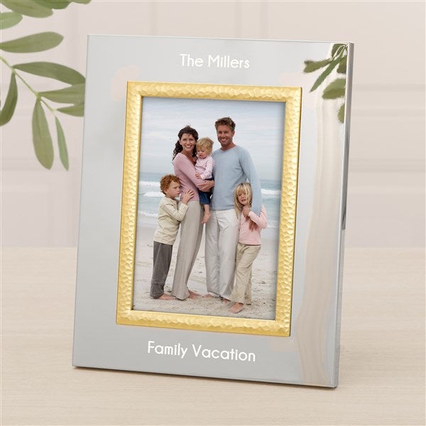 Family Forever Personalized Silver & Gold Hammered Frame - 47832