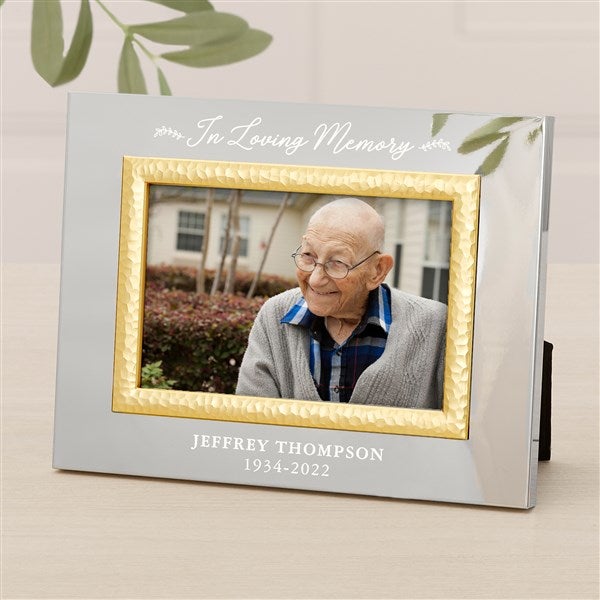 Our Loved Ones Memorial Personalized Silver & Gold Hammered Frame - 47833