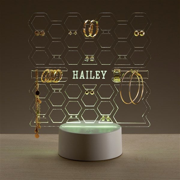 Honeycomb Personalized Acrylic LED Jewelry Holder - 47916