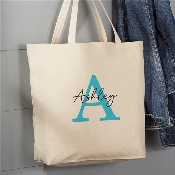 Simple Signature Personalized Canvas Tote Bags - 48077