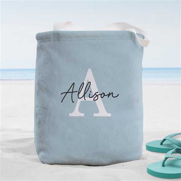 Simple Signature Personalized Terry Cloth Beach Bag - 48085