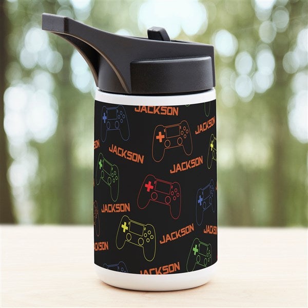 Neon Gaming Personalized Double-Wall Vacuum Insulated Water Bottle - 48099