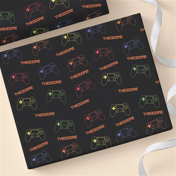 Neon Gaming Personalized Wrapping Paper - 48100