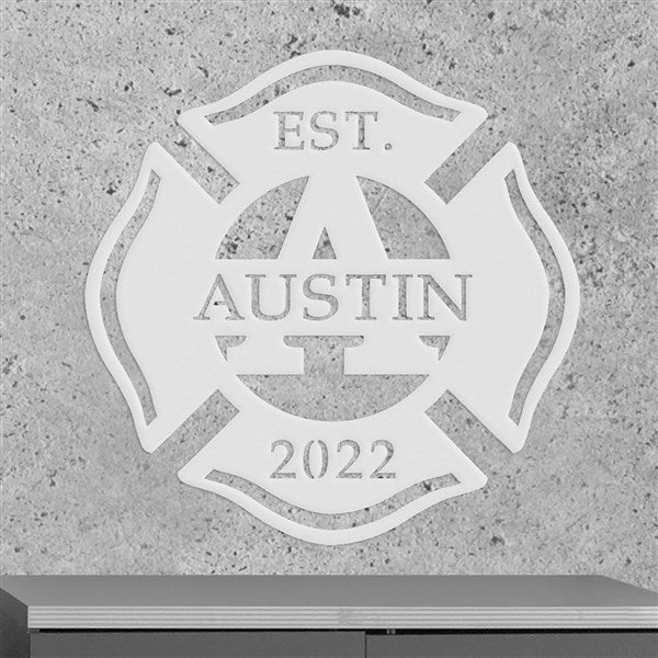 Custom Firefighter Monogram Steel Sign - 48109D