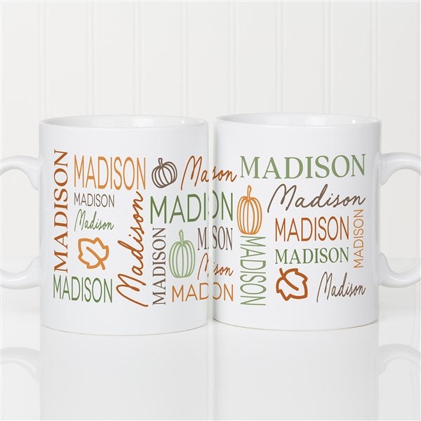 Fall Repeating Name Personalized 30 oz. Oversized Coffee Mug - 48143