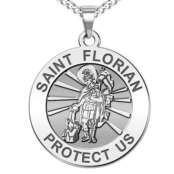 Custom Saint Florian Engraved Pendant  - 48165D