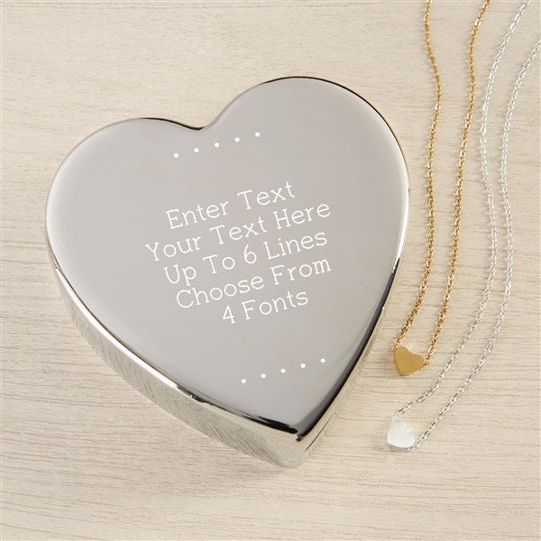 Write Your Own Personalized Heart Jewelry Box With Heart Necklace