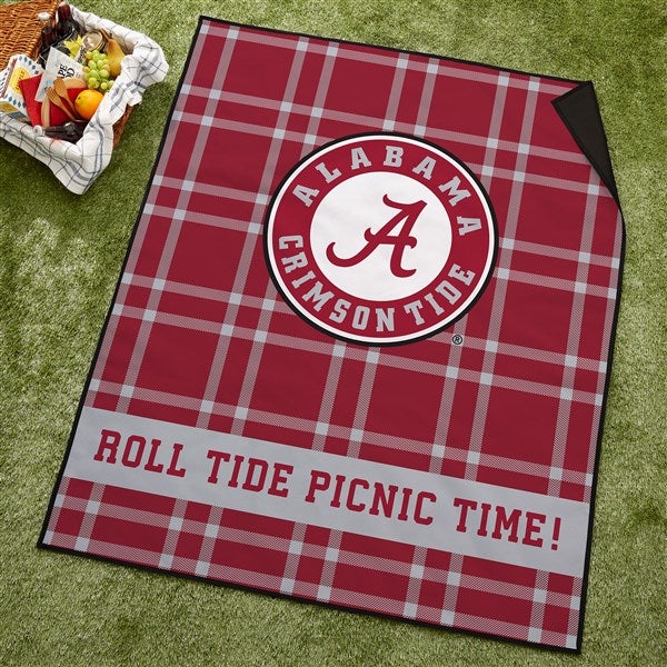 NCAA Alabama Crimson Tide Personalized Plaid Picnic Blanket - 48360