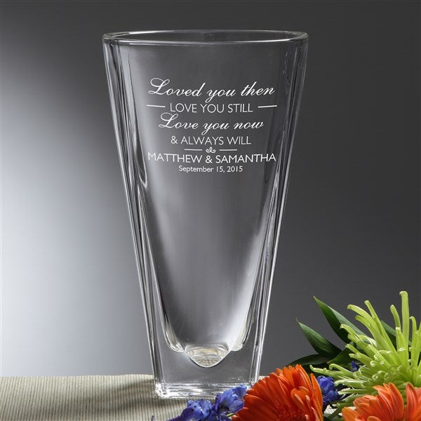 I Love You Engraved Crystal Vase - 48363