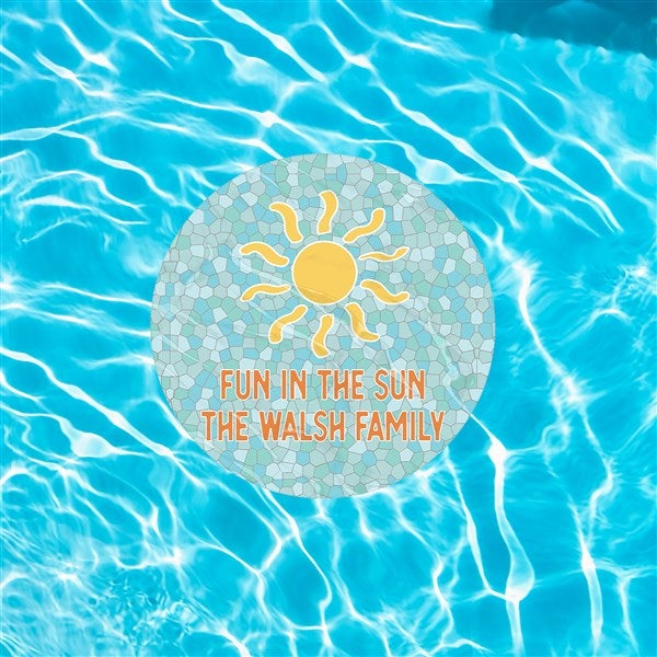 Summer Icons Personalized Round Vinyl Pool Mat - 48397