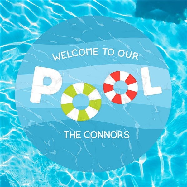 Welcome to Our Pool Personalized Round Vinyl Pool Mat - 48399