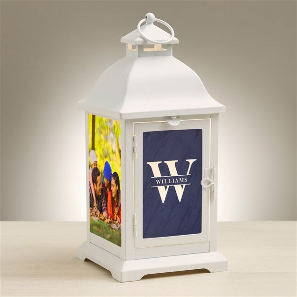 Lavish Last Name Personalized White Metal LED Lantern - 48437