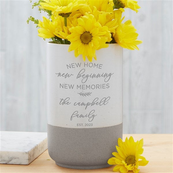 New Home, New Memories Personalized Cement Vase - 48459