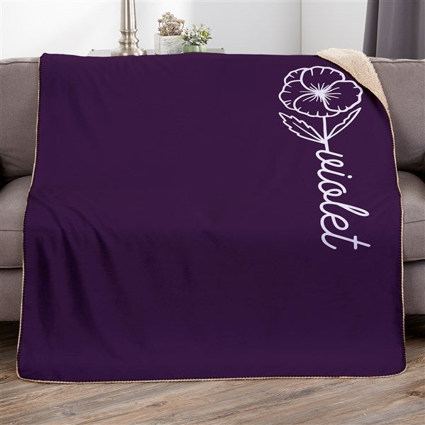 Birth Flower Name Personalized Blanket - 48471