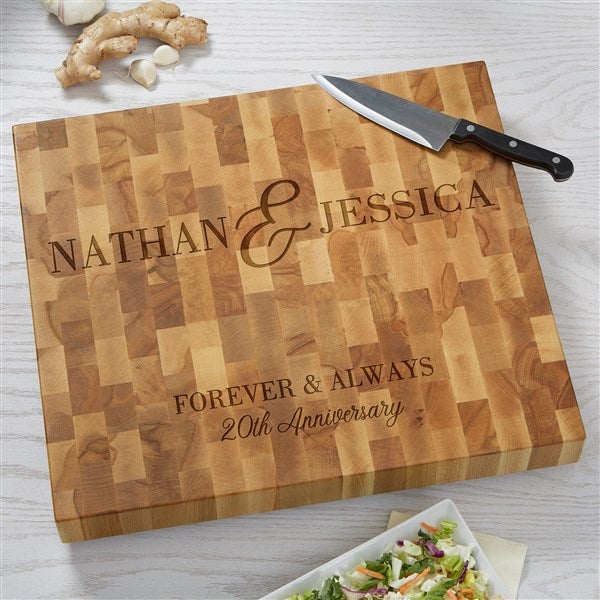Eternal Love Personalized Anniversary Butcher Block Cutting Boards - 48531