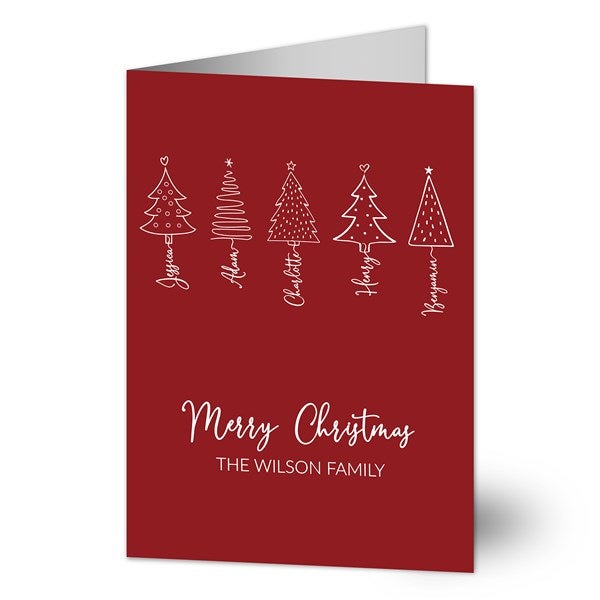 Scripted Christmas Tree Personalized Christmas Card - 48555