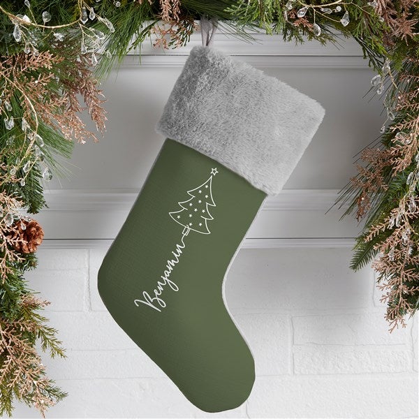 Scripted Christmas Tree Personalized Christmas Stockings - 48557